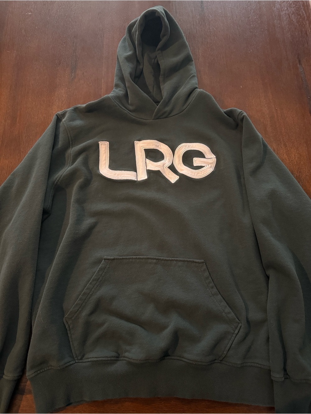 LRG Men's Dark Green Logo Hoodie Sweater XL